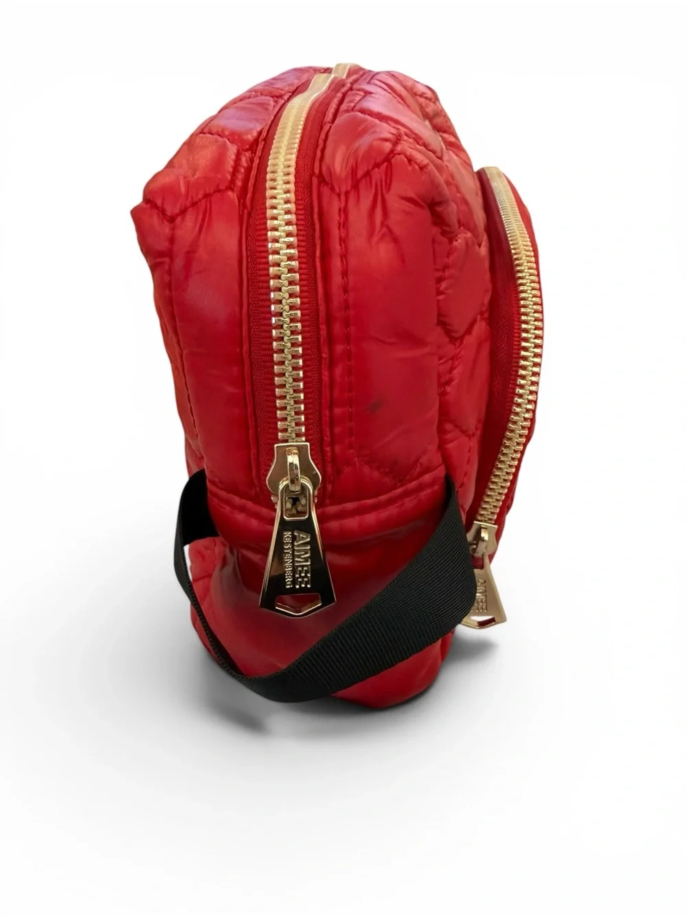 Pretty Aimee Kestenberg Red Puffer Quilted Cosmetic Bag